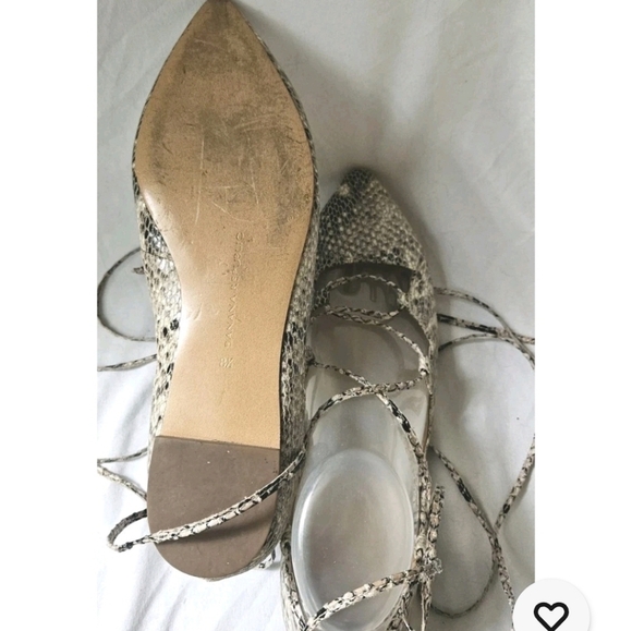 BANANA REPUBLIC 8.5 Flat Pointy Toe Faux Snakeskin Lace-Up Ankle-Tie Shoe EUC - Picture 6 of 7